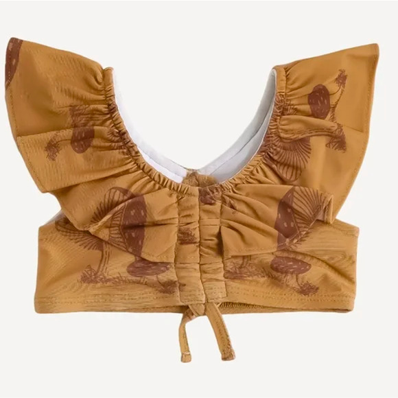 NWT Kate Quinn Ruffle Crop Swim Suit Set Bikini Clay Toadstool 3-6m - Picture 2 of 2